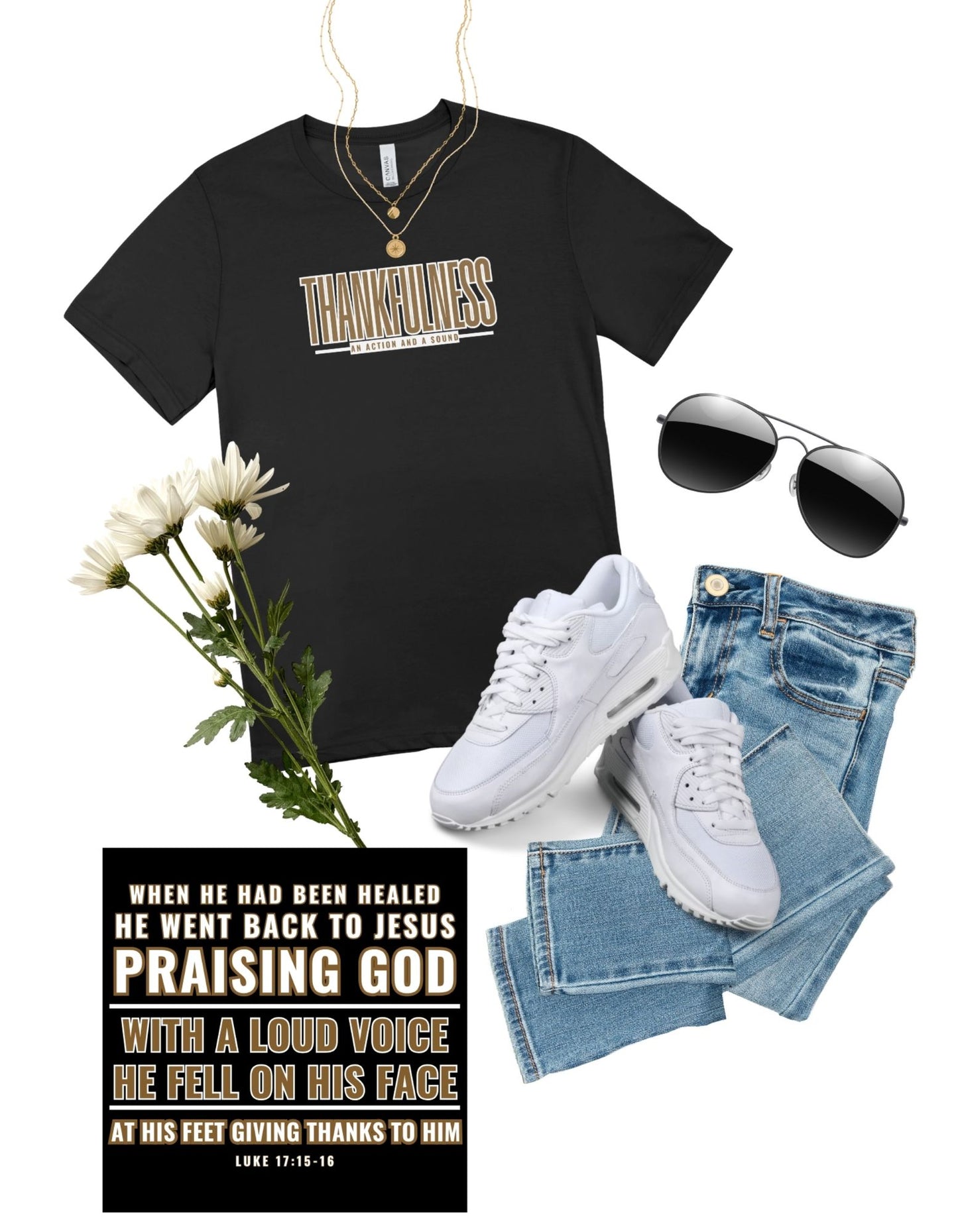 Fall at his feet collection: Thankfulness shirt