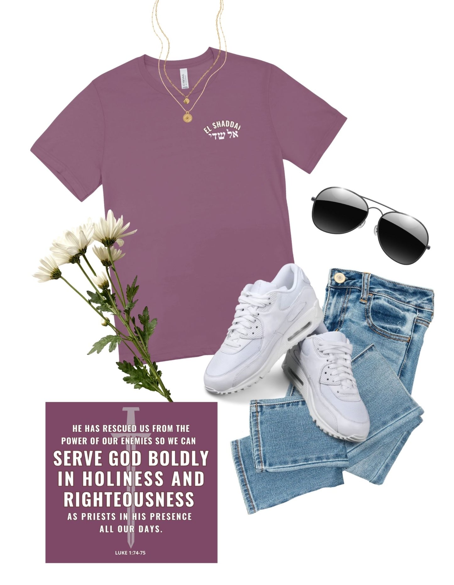 Fall at his feet collection: El Shaddai shirt