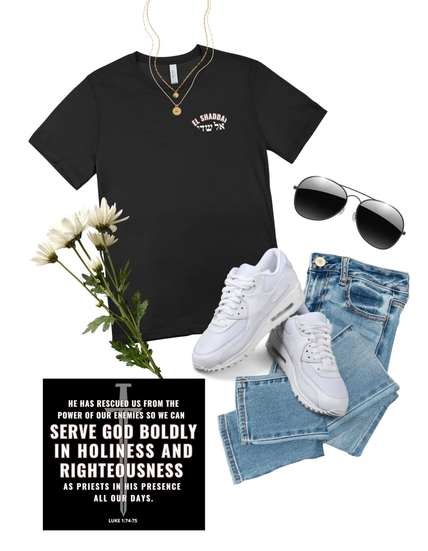 Fall at his feet collection: El Shaddai shirt